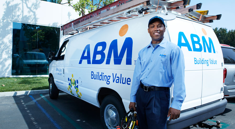 ABM truck and employee